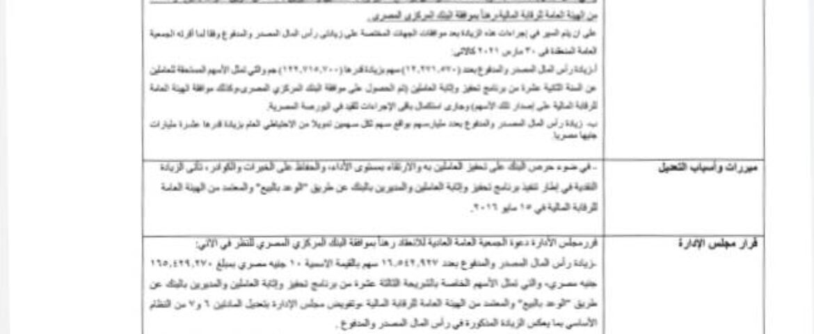 الهيئة العامة للرقابة المالية توافق على زيادة رأس مال بنك CIB بقيمة 165.4 مليون جنيه